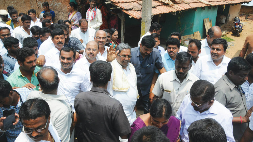 Siddharamaiah visits 22 villages in a single day
