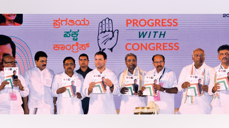 Rahul Gandhi releases Congress Manifesto in Mangaluru