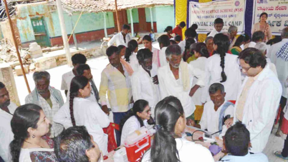 NSS Unit holds free health camp for villagers