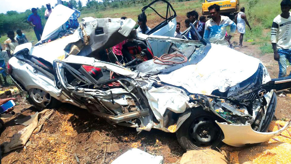 Three killed in a freak accident at Chamarajanagar nagar