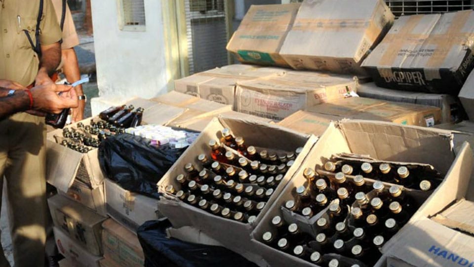 GP Polls: Excise Dept. seizes liquor worth Rs. 10.17 lakh