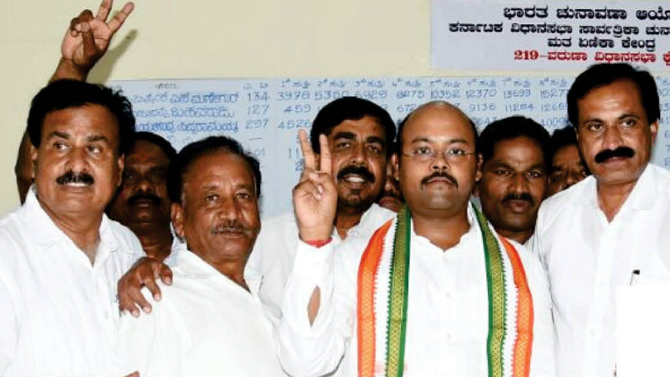 Landslide win for political novice Dr. Yathindra in Varuna