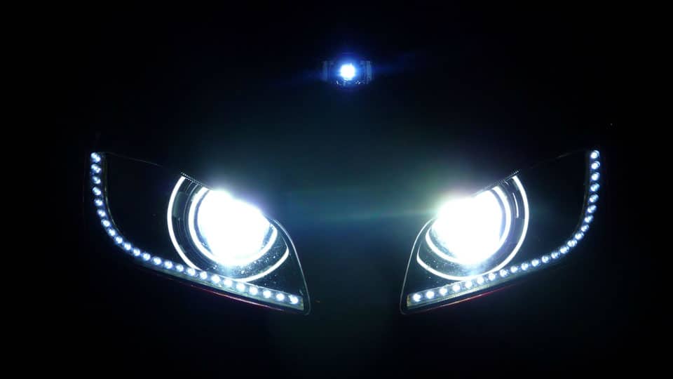 Curb menace of rotating LED headlights