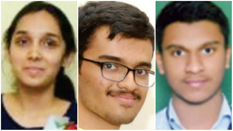 Three city students top district in Second PUC Science