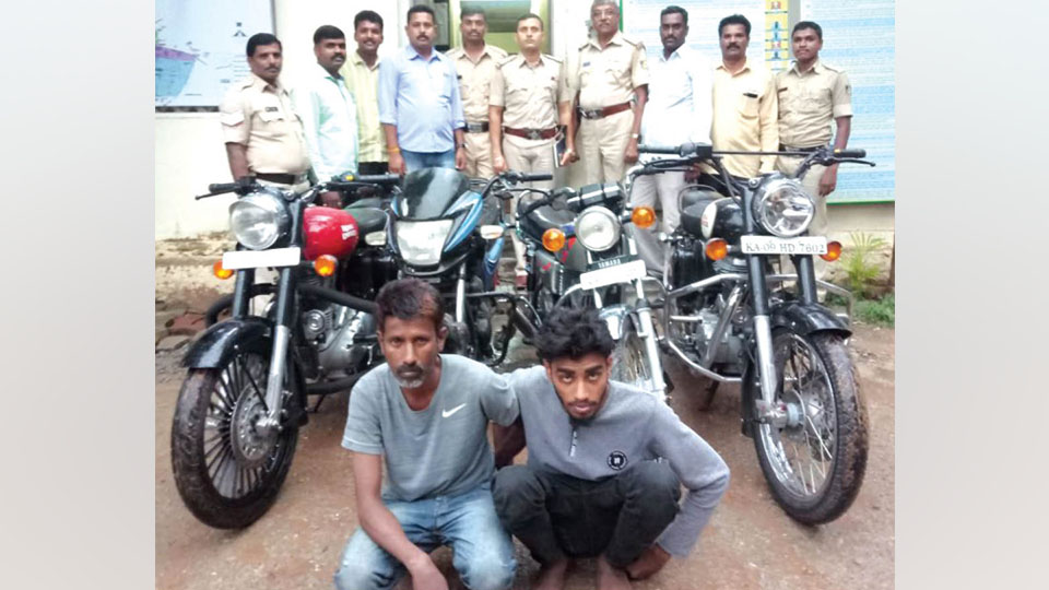 Two bike-lifters arrested; four bikes seized