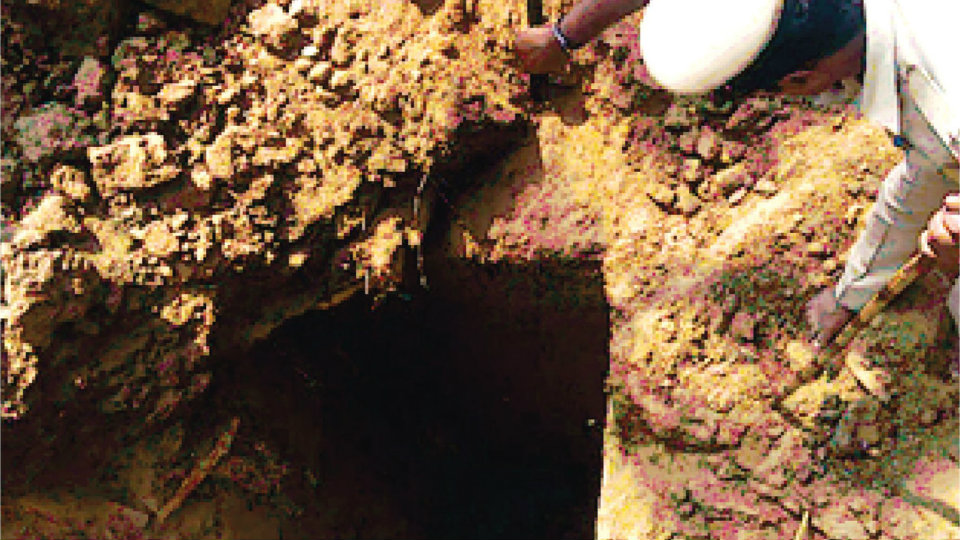 20 ft. deep tunnel-like well found in Periyapatna taluk