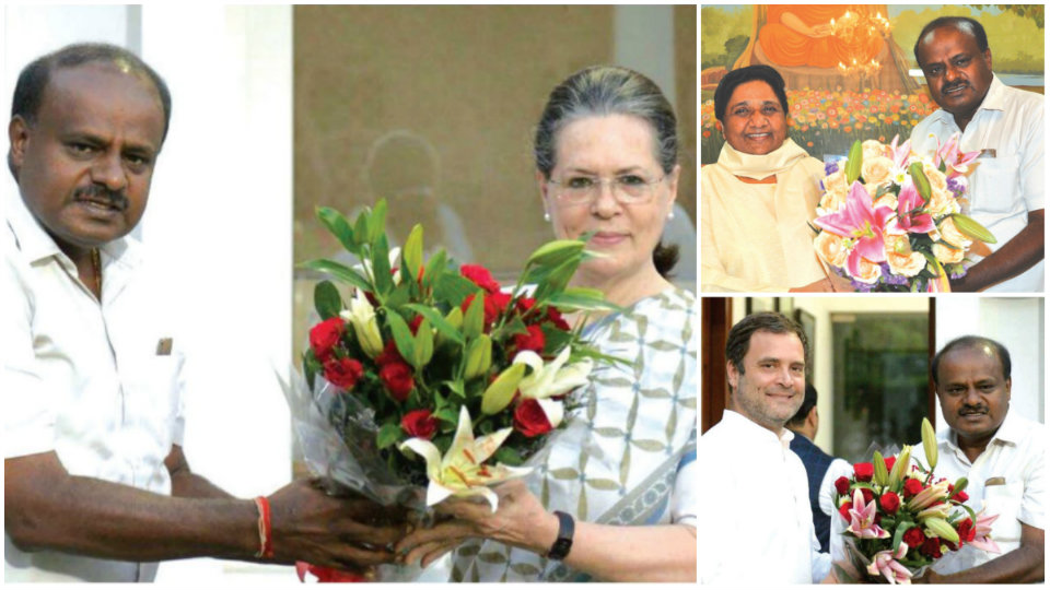 HDK meets Rahul, Sonia, Mayawati; discusses Government formation