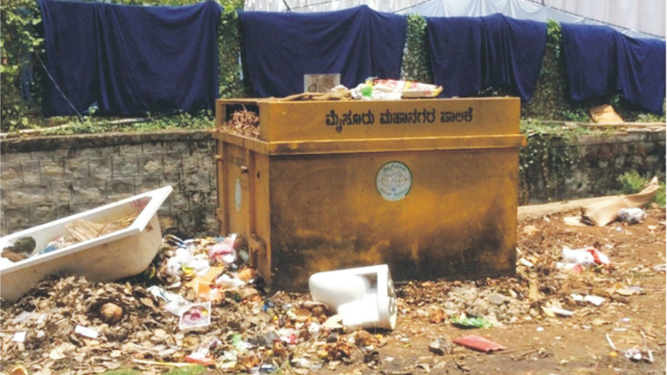 Citizen Social Responsibility: Will Yadavagiri residents keep the area around garbage bin clean?