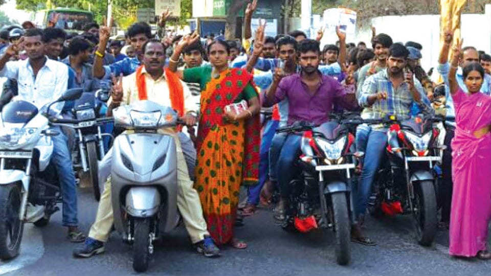 Bike rally seeks support for BJP candidates