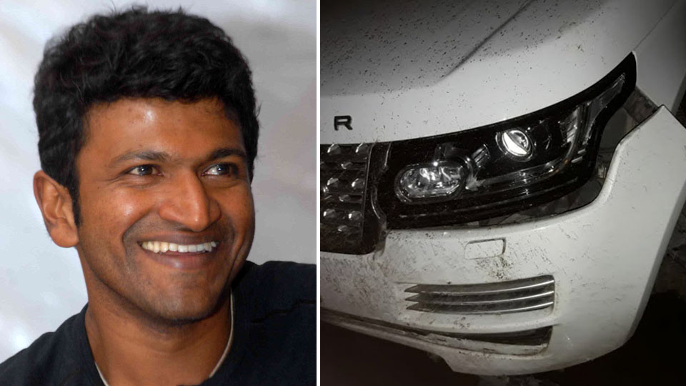Actor Puneeth Rajkumar escapes unhurt in car mishap