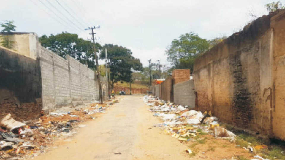 Plea to clear garbage behind MPVL at Bannimantap
