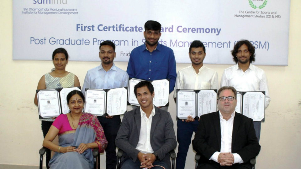 Certificate Award Ceremony for Sports Management students