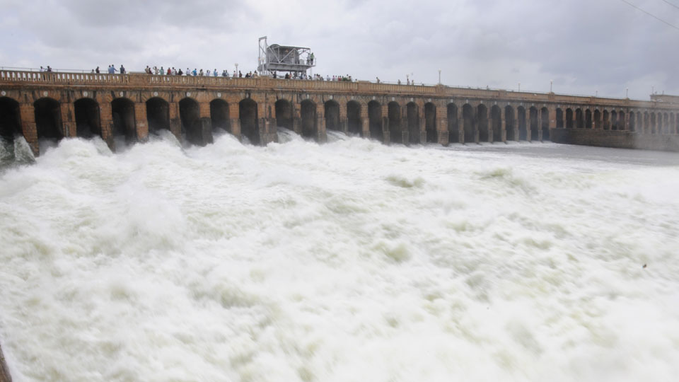 KRS Dam near full: flood alert sounded