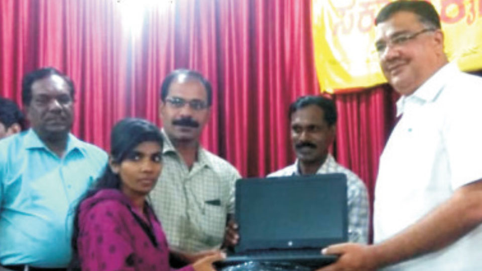 MLA distributes laptop to SC/ST apprentices