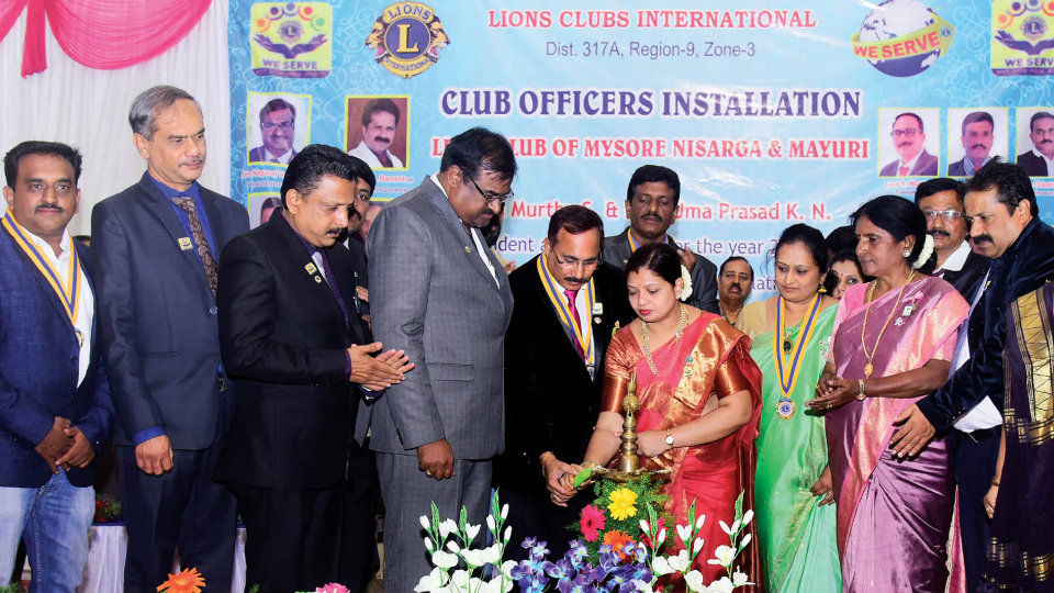 Lions Club of Mysore Nisarga and Mayuri installed