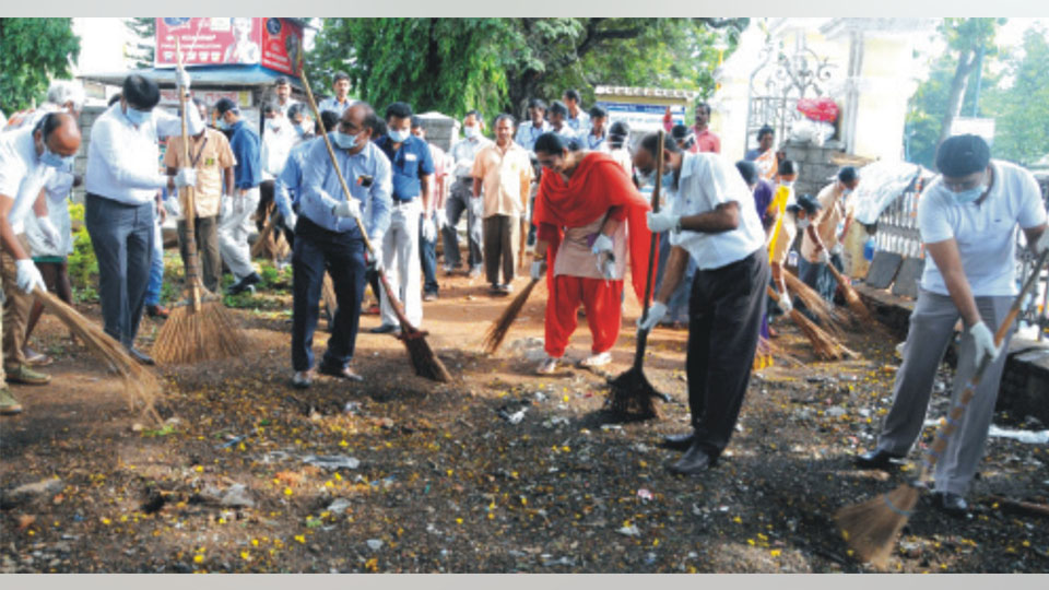 Doctors clean K.R. Hospital premises on Doctor’s Day today