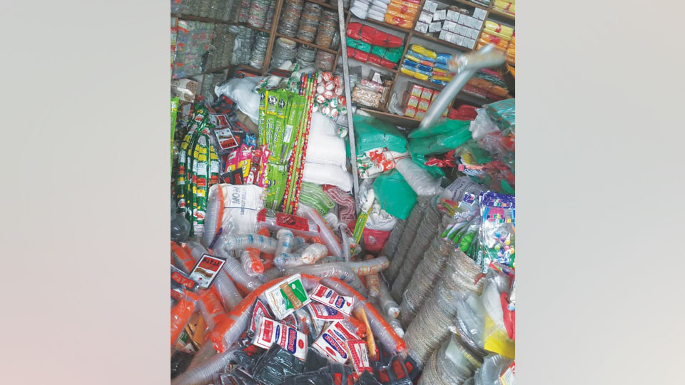 Banned plastic items seized from shop
