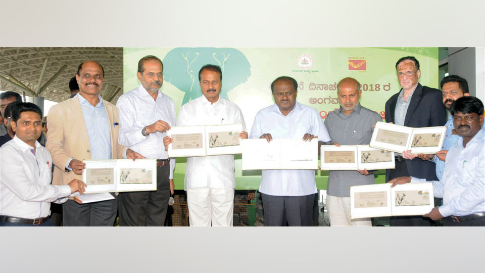 World Elephant Day: CM Kumaraswamy releases collector’s postal cover