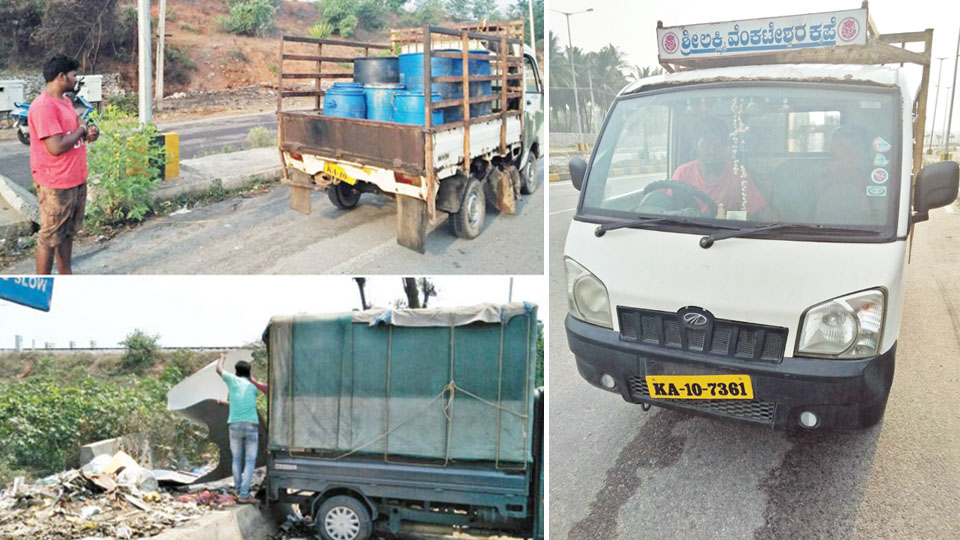 7 vehicles dumping waste in city outskirts seized: Rs.15,000 fine imposed