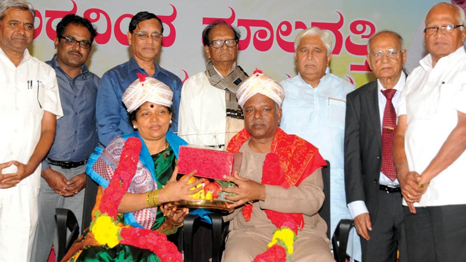 Retired Professor and writer Aravinda Malagatti felicitated