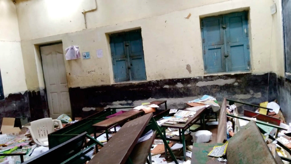 School atop Chamundi Hill ransacked by miscreants