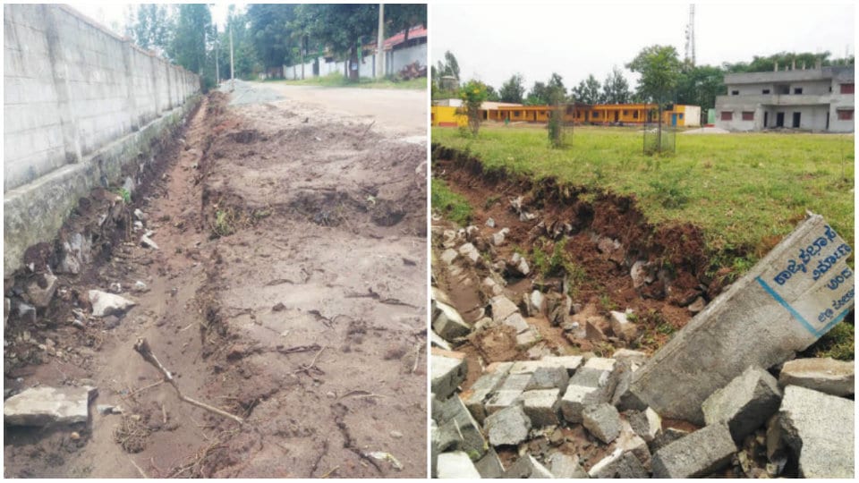 School compound damaged by drainage works