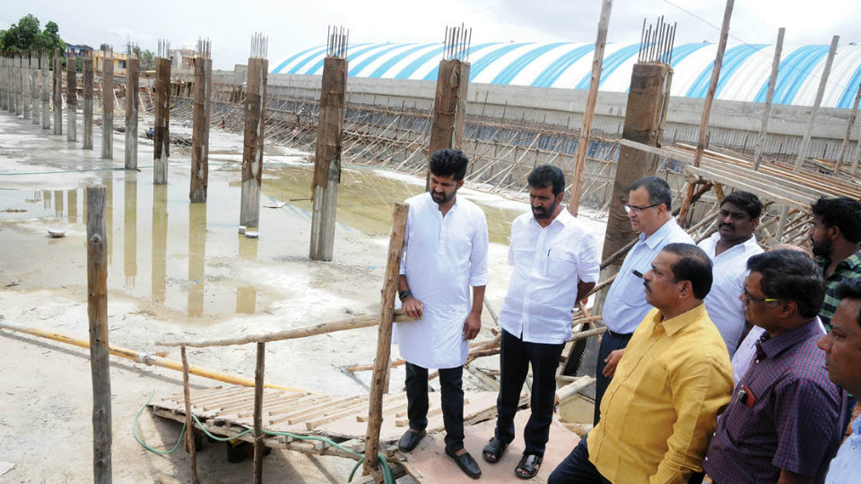 MP inspects under-construction water service reservoirs in Vijayanagar