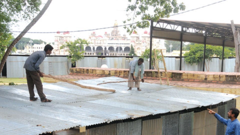 22 sheds to shelter Dasara elephants, mahouts, kavadis ready at Mysore Palace
