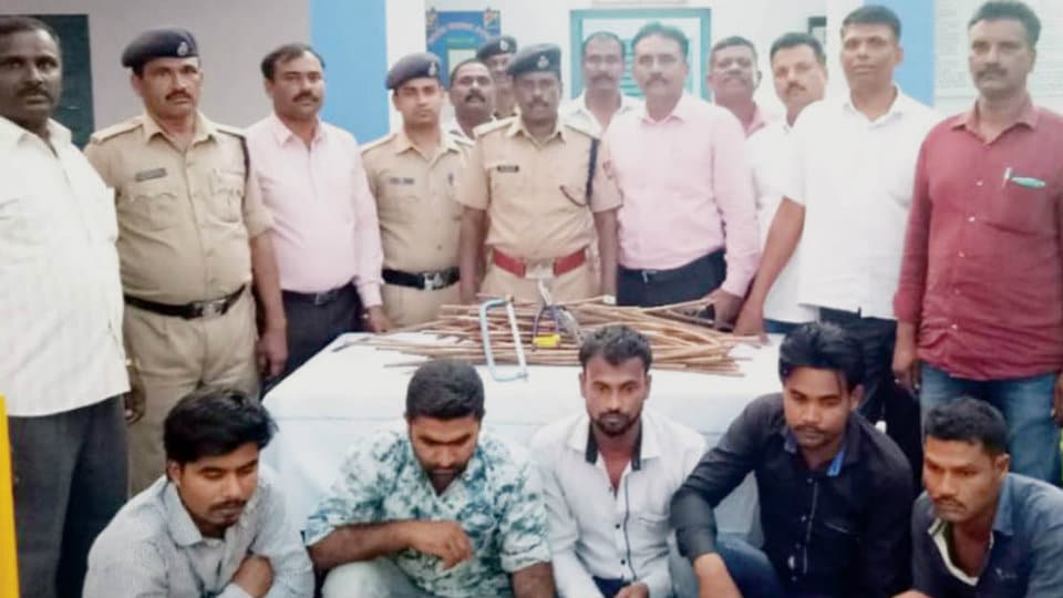 Six persons arrested for stealing copper wires