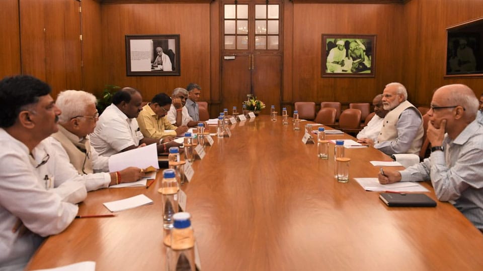 CM leads delegation to PM:Kumaraswamy seeks Rs. 2,000 crore from Centre as immediate flood relief