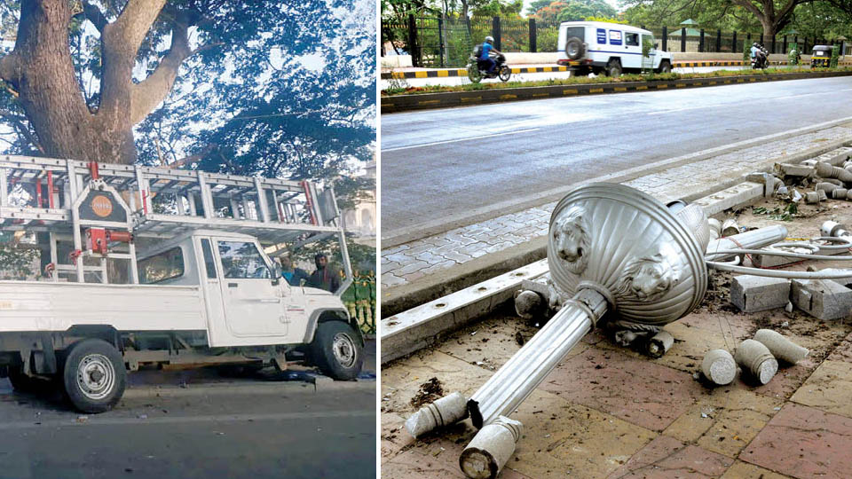 Destruction of ornate lamp post: Vehicle owner to pay Rs. 7.5 lakh