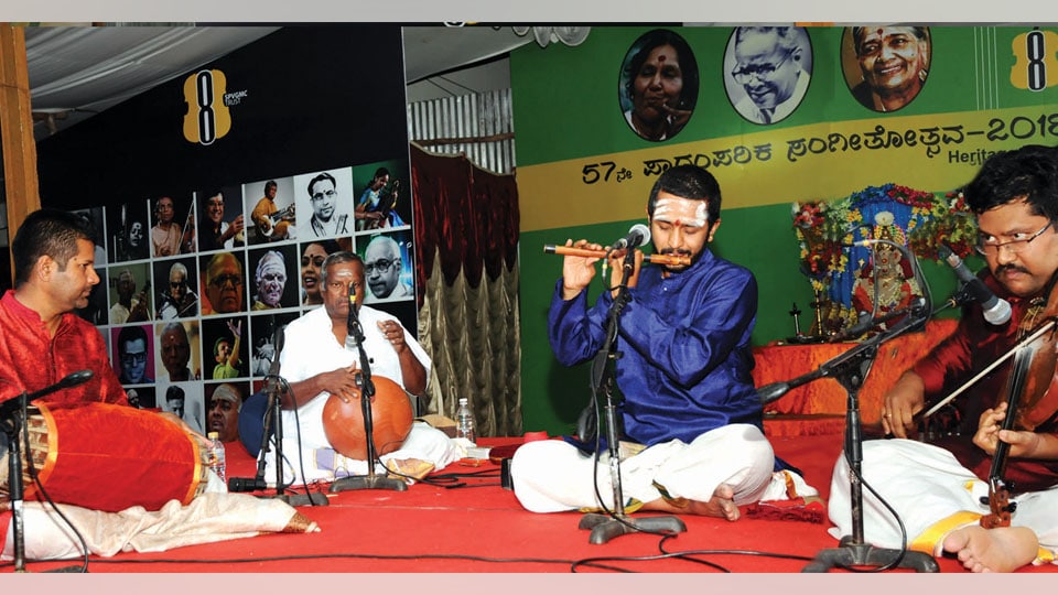 57th Heritage Music Festival at 8th Cross Ganesha: An ebullient flute concert by Shruti Sagar