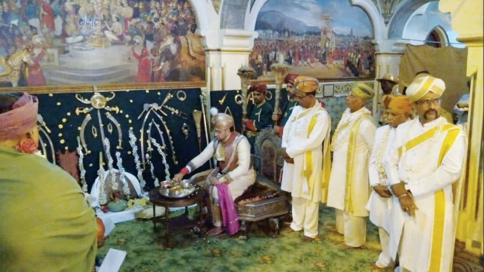 Yaduveer worships royal armoury on Ayudha Puja Day