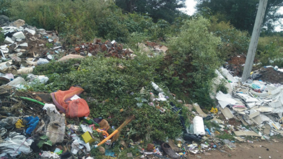 Plea to clear debris near Vishwaprajna School