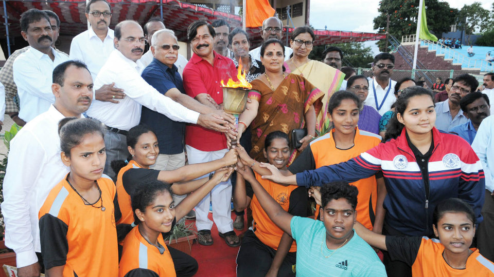 MLA inaugurates State-level Athletics Meet for PU students