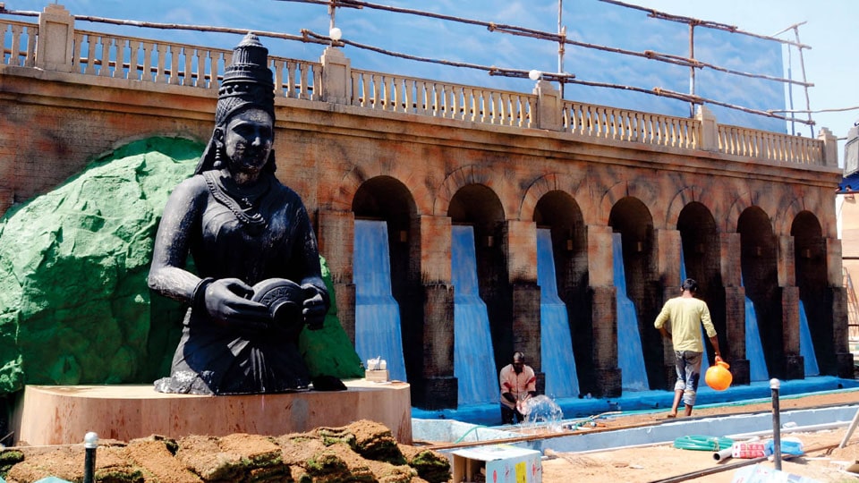 13 ft. tall replica of Goddess Cauvery welcomes visitors to CNNL Stall