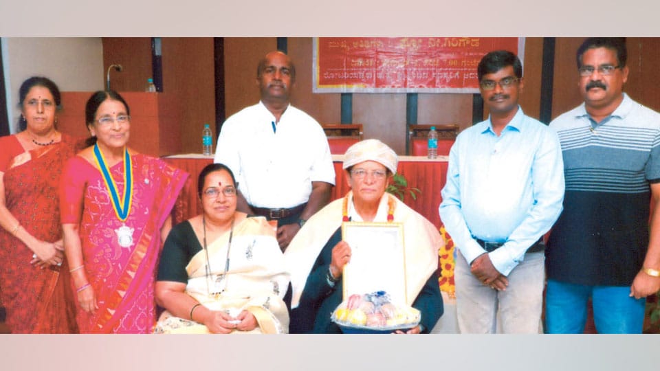 Former District Kannada Sahitya Parishat President feted