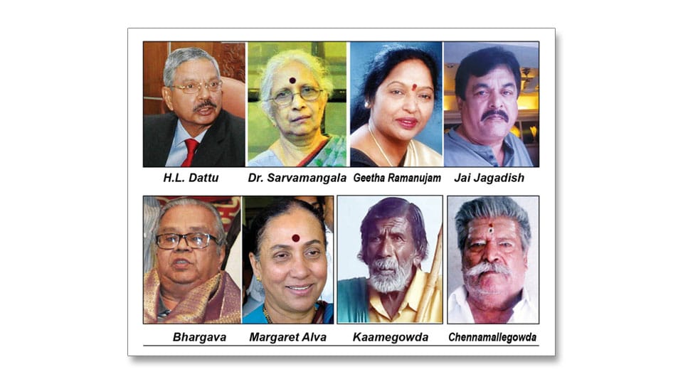 Sarvamangala, Bhargava from Mysuru, Kere Kaamegowda from Mandya among Rajyotsava awardees