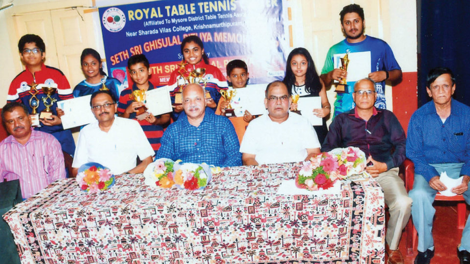 Seth Shri Ghisulal Pitliya Memorial Cup: Winners of Mysore District Ranking Junior-level TT Tourney