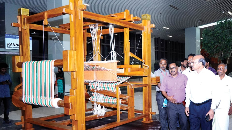 17th Century Malabar Frame Loom installed at Kannur Airport