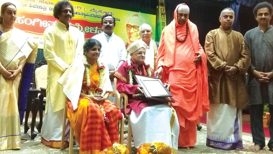 Musician Dr. K. Vageesh conferred ‘Sangeetha Sevanidhi’ award