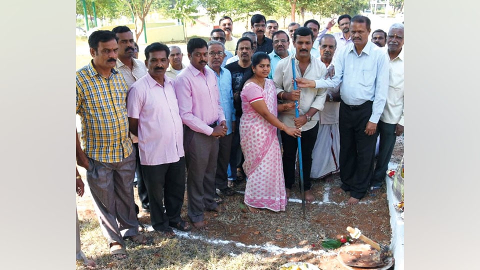 Guddali Puja for construction of Library at Telecom Layout