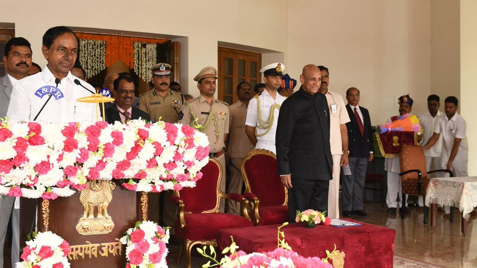 K. Chandrasekhar Rao sworn-in as Telangana CM