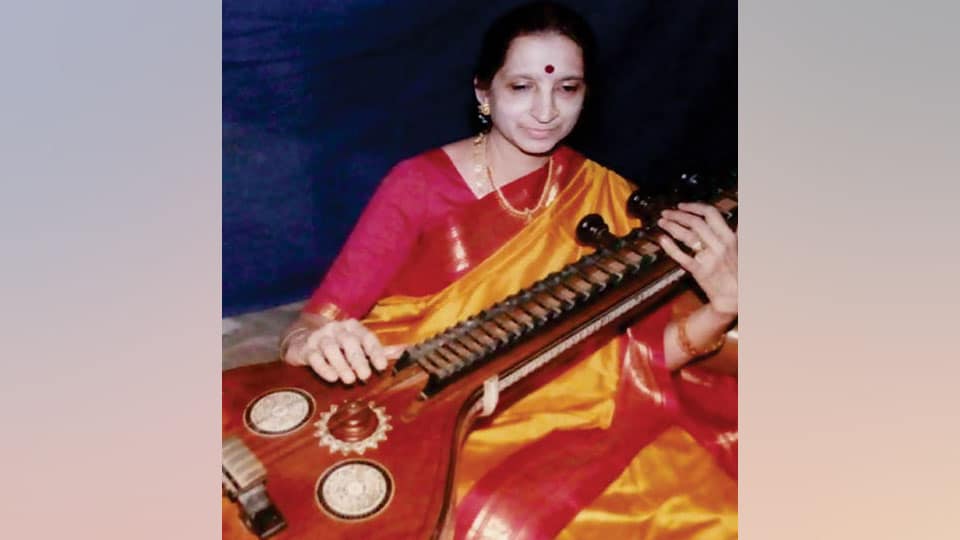 Veena concert by Vidushi M.K. Saraswathi at Andal Mandiram on Saturday