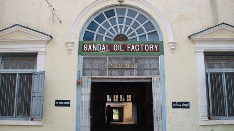 Sacked sandalwood oil factory guards stage protest
