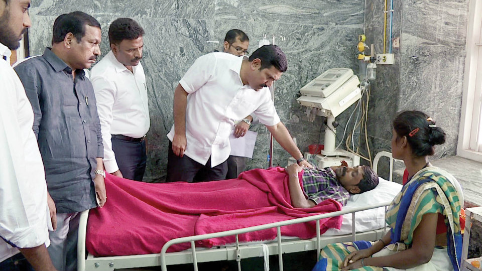 HANUR TEMPLE TRAGEDY: BJP youth leader Vijayendra visits victims