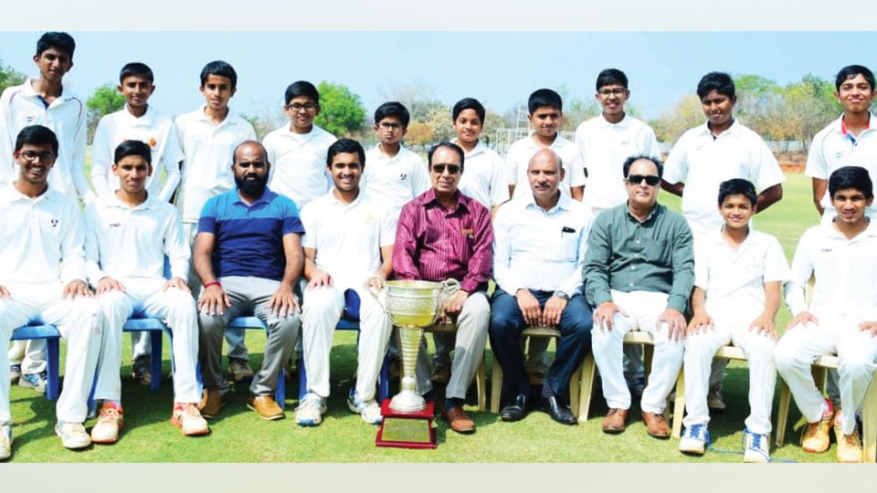 Winners of KSCA Naveen Chandar Memorial Inter-School Cricket