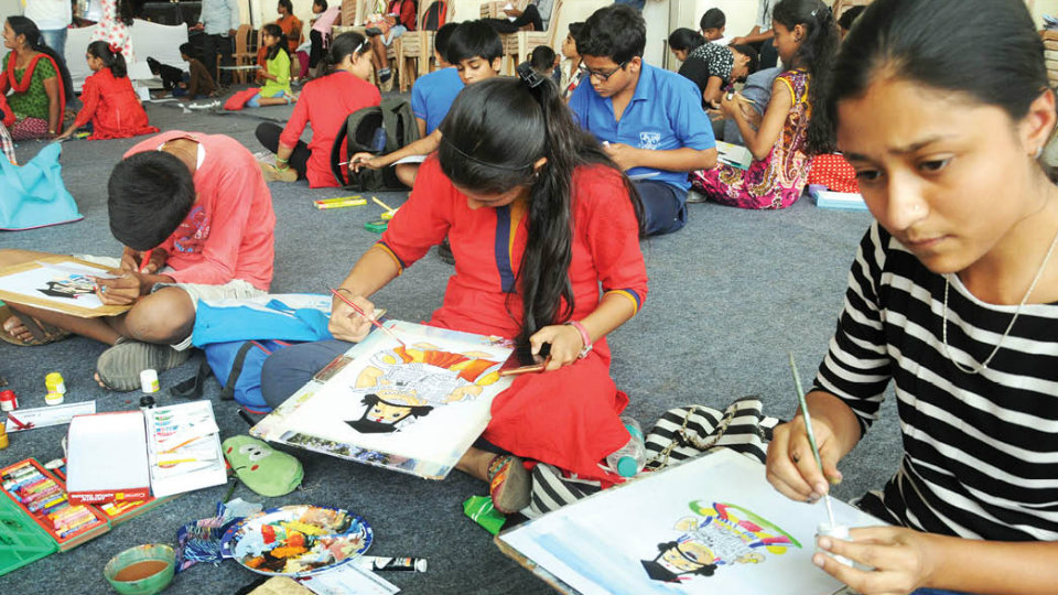 Riot of colours at SOM Edu Fair painting competition