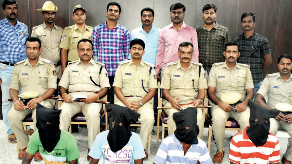 Four arrested for temple hundi thefts, house burglary and murder