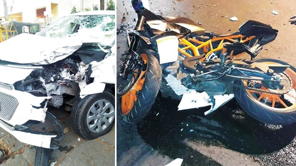 Student killed as car rams into bike